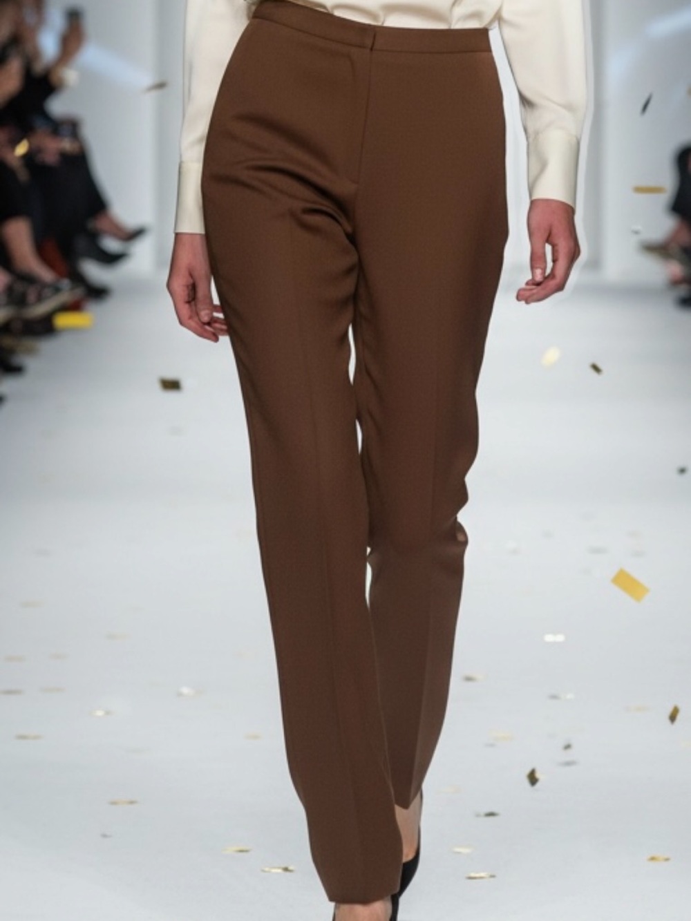 Lella Mode Made in Italy Brown Flared Pants Wool Blend Euro size 38 US  4